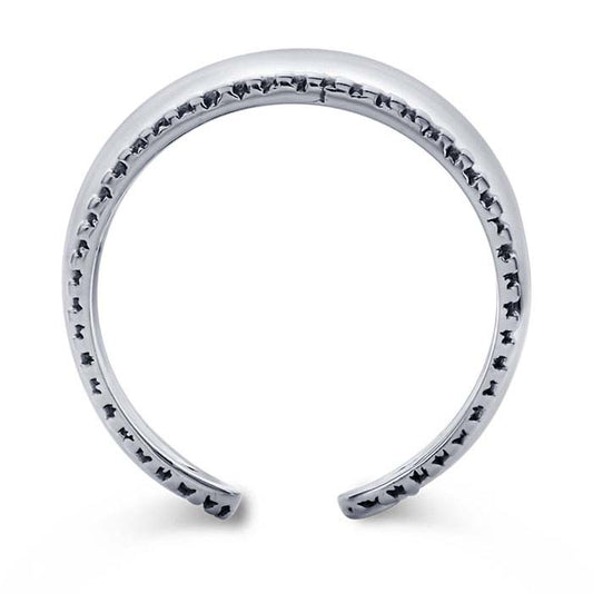 Sterling Silver Tapered Ring with Beaded Edge