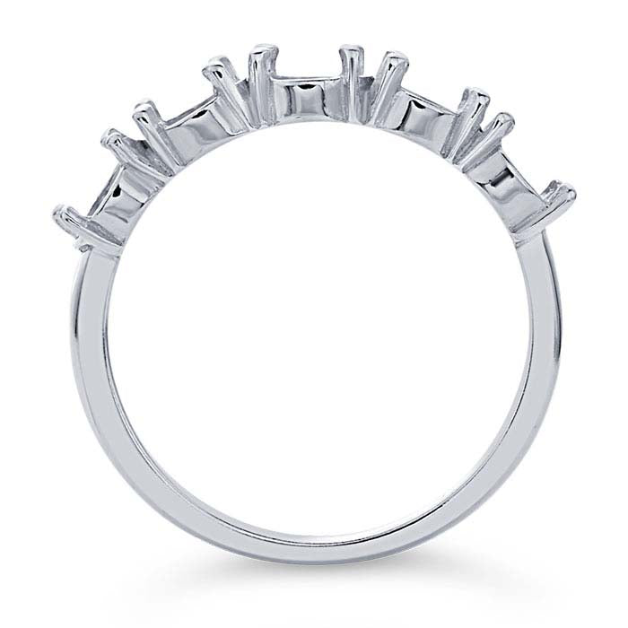 Sterling Silver Five-Stone 6 x 4mm Oval Cabochon Ring Mounting