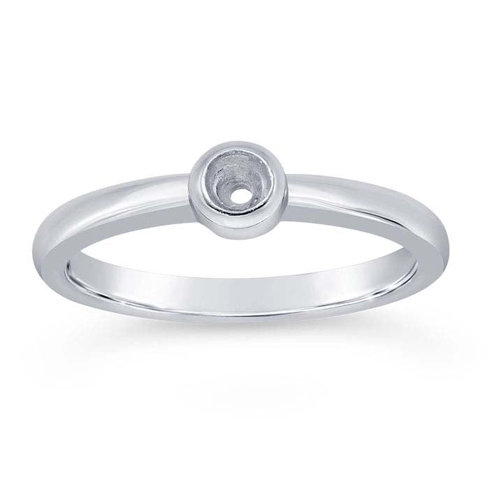 Sterling Silver 3mm Round Ring Mounting