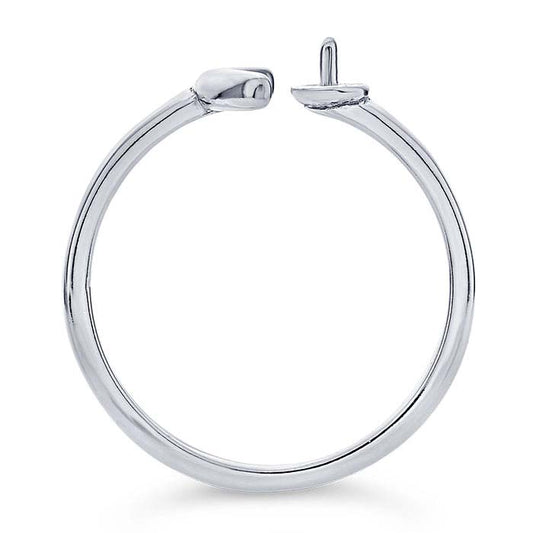 Sterling Silver Crescent Moon Pearl Ring Mounting