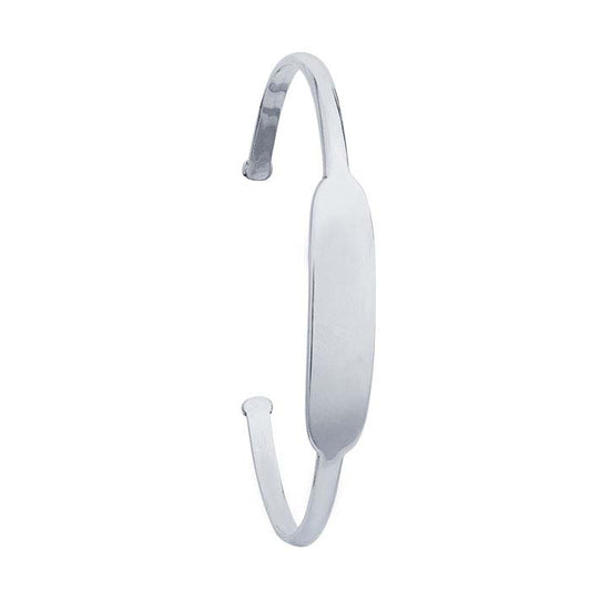 Sterling Silver Cuff Bracelet with Oval Plaque