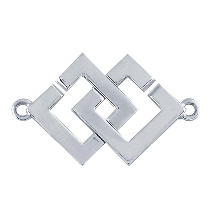 Sterling Silver 31 x 15.8mm Interlocking Square Hook & Eye Clasp
