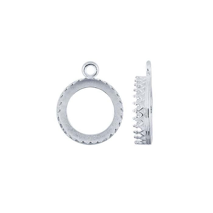 Sterling Silver 16mm Round Gallery Wire Cabochon Component Mounting
