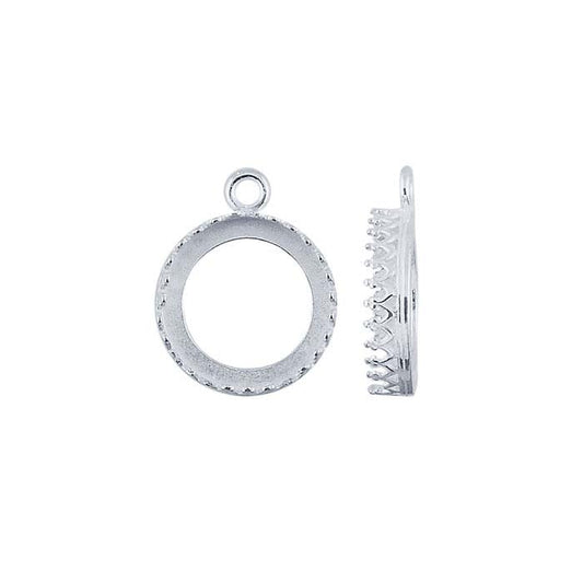 Sterling Silver 16mm Round Gallery Wire Cabochon Component Mounting