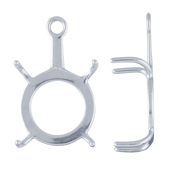 Sterling Silver 14.5 x 13mm Freeform Component Mounting