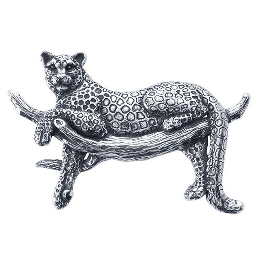 Sterling Silver Spotted Leopard Festoon Pendant