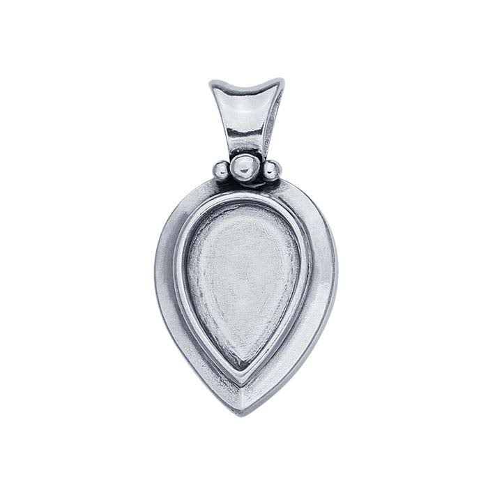 Sterling Silver 15 x 10mm Pear Pendant Mounting