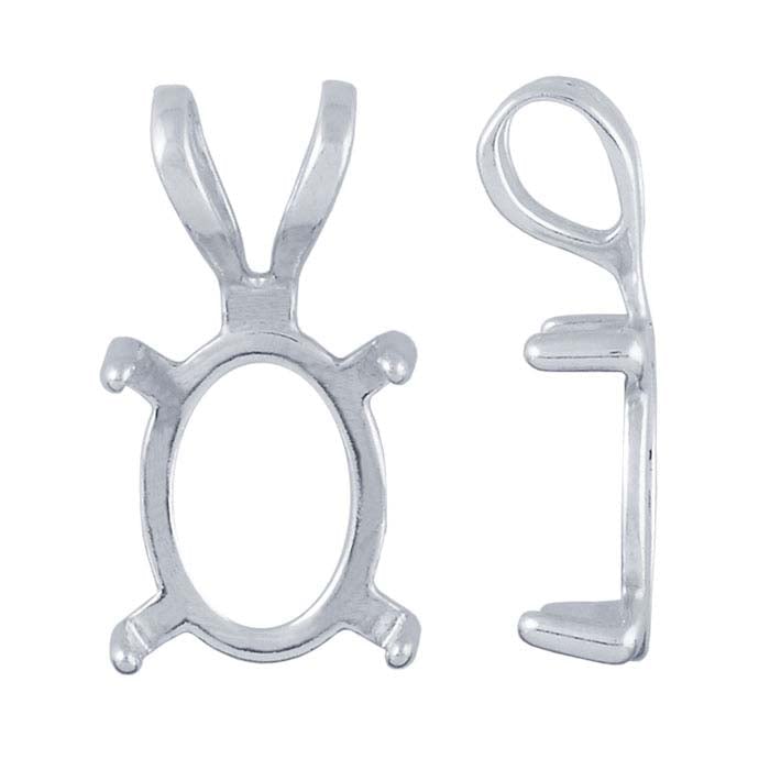 Sterling Silver Oval Pendant Mounting
