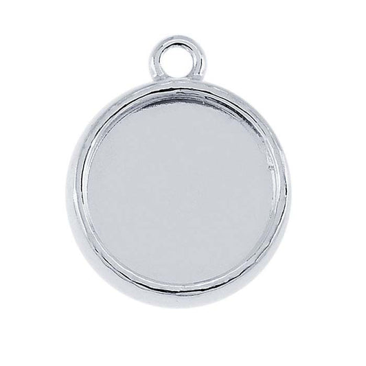 Sterling Silver 10mm Round Double-Sided Component Mounting