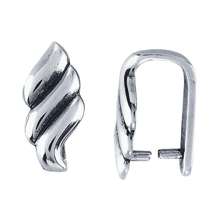 Sterling Silver Wavy Pinch Bail