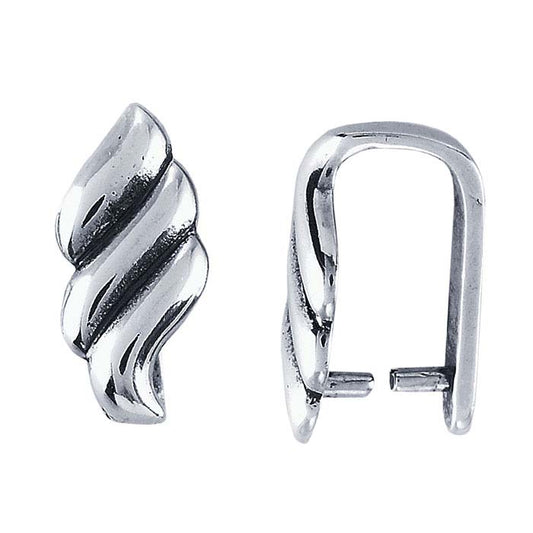 Sterling Silver Wavy Pinch Bail