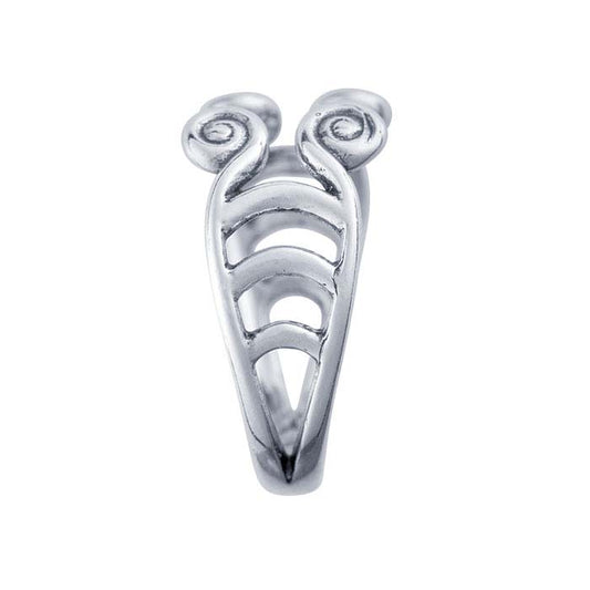 Sterling Silver Scroll Accent Split Ring Shank