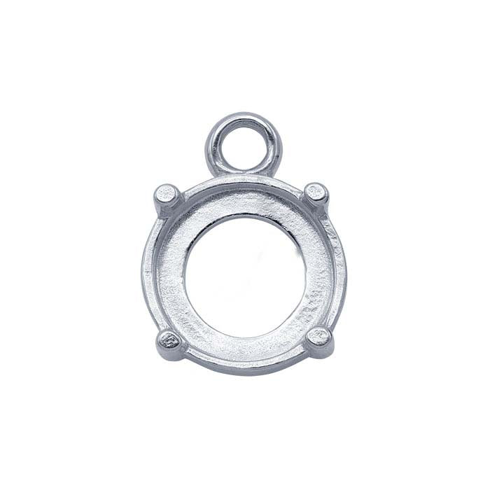 Sterling Silver 10mm Round Cabochon Component Mounting with Ring