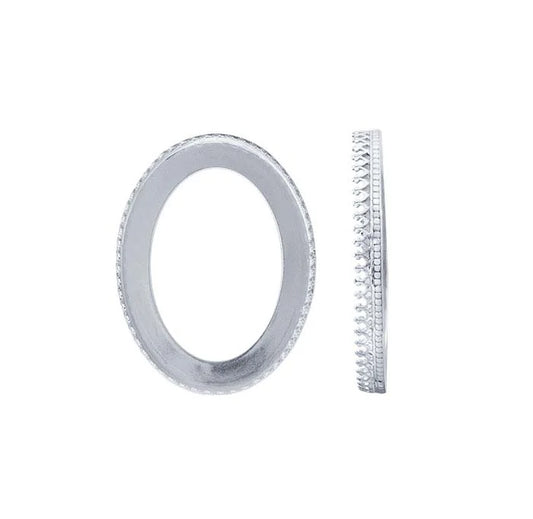 Sterling Silver Oval Gallery Wire Bezel Cup Setting