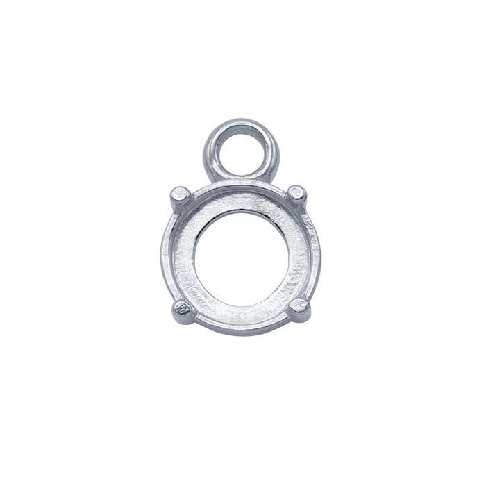 Sterling Silver 6mm Round Cabochon Component Mounting with Ring