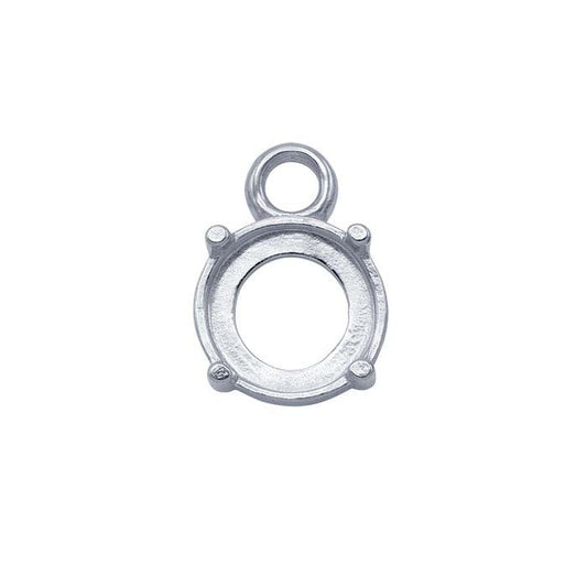 Sterling Silver 6mm Round Cabochon Component Mounting with Ring