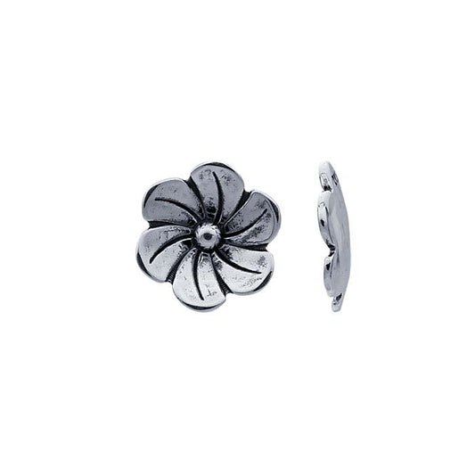 Sterling Silver Oxidized Cupped Flower Component