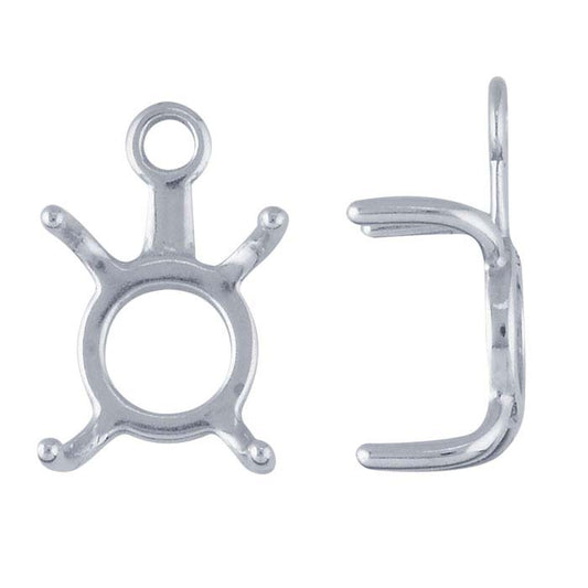 Sterling Silver 8.5 x 7mm Freeform Component Mounting