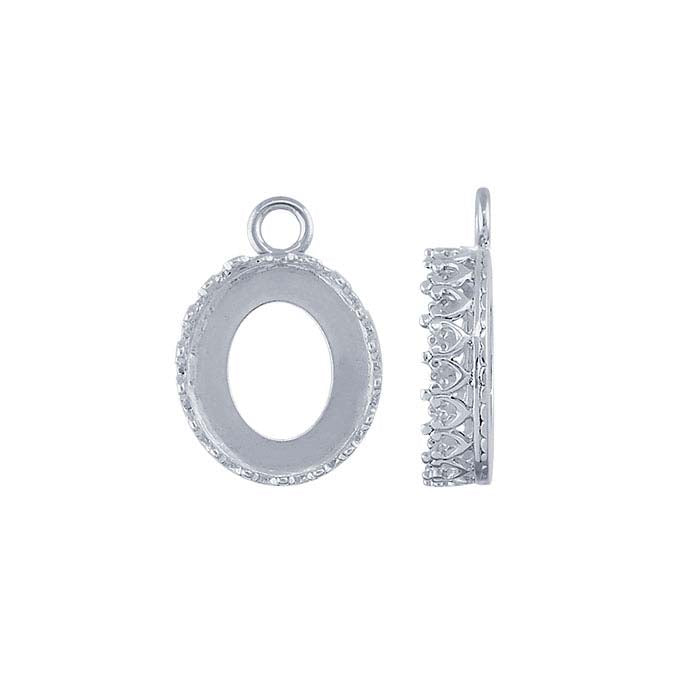 Sterling Silver Oval Gallery Wire Cabochon Component Mounting