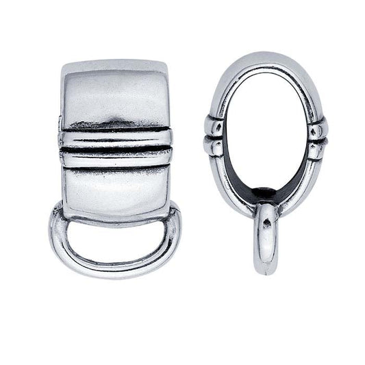 Sterling Silver Line Design Pendant Bail with Ring