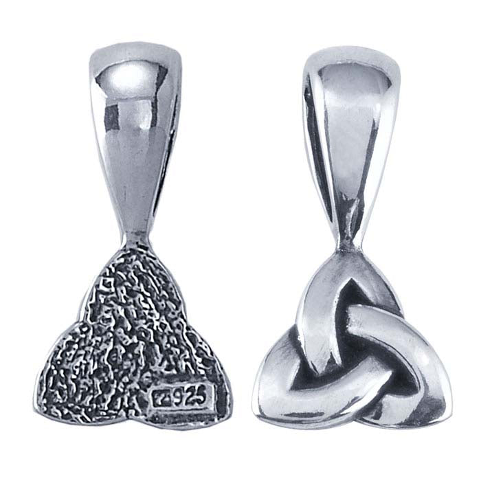 Sterling Silver Celtic Triad Glue-On Pendant Bail