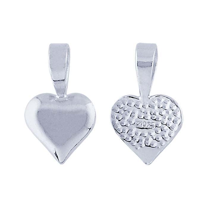 Sterling Silver Heart Glue-On Bail