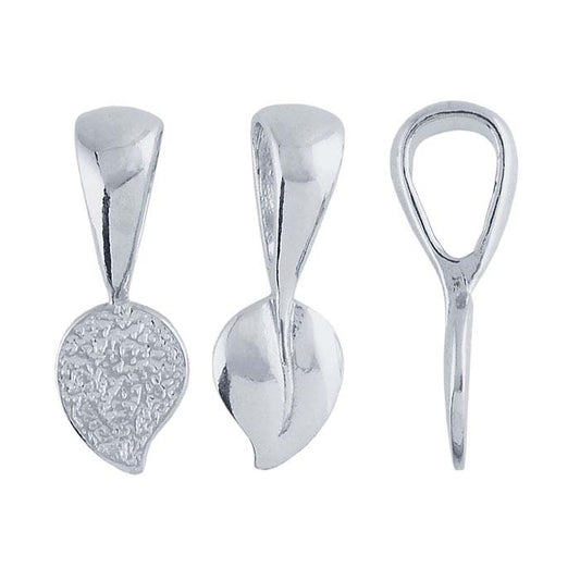 Sterling Silver Leaf Glue-On Bail