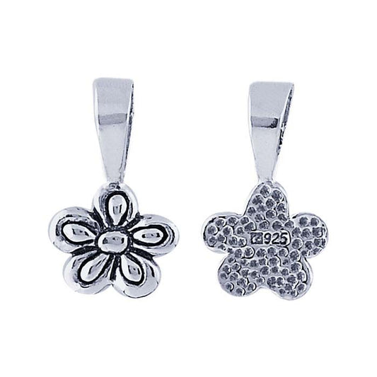 Sterling Silver Flower Glue-On Bail