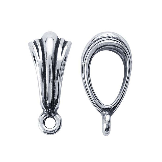 Sterling Silver Fluted Bail with Ring