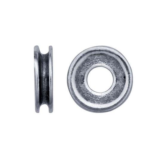 Sterling Silver 6 x 1.7mm Grooved Bead