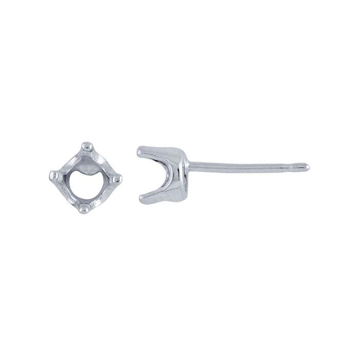 Sterling Silver Round ReadySet™ Post Earring Mounting