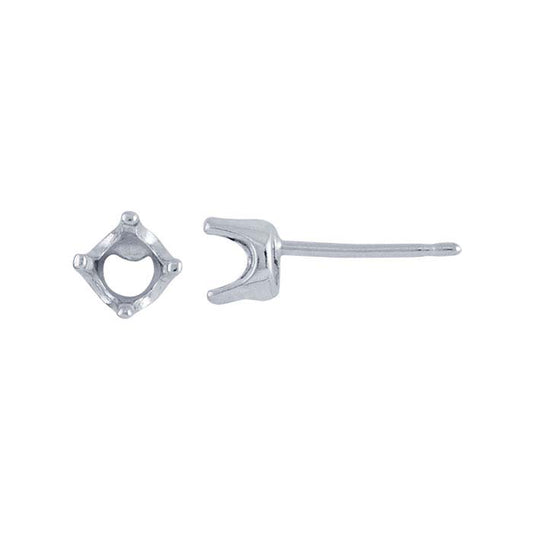Sterling Silver Round ReadySet™ Post Earring Mounting