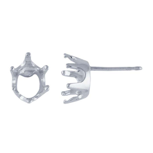 Sterlingsilber 8 x 6mm Oval ReadySet™ Ohrsteckerfassung