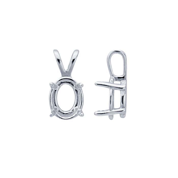 Sterling Silver 10 x 8mm Oval ReadySet™ Basket Pendant Mounting