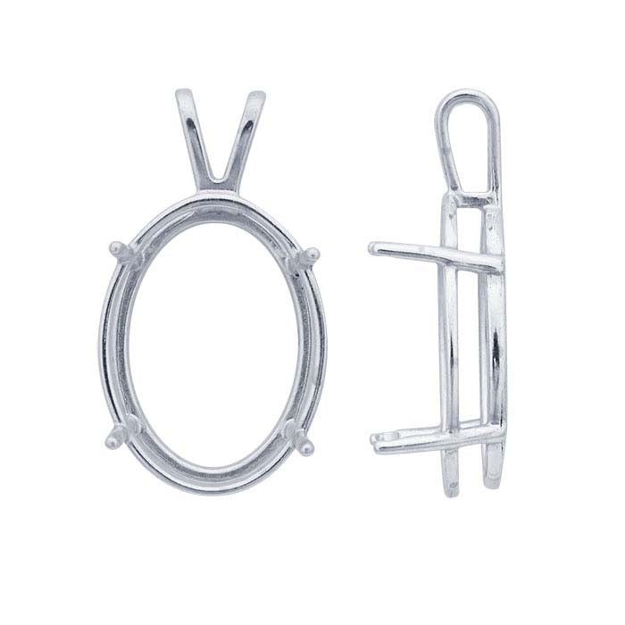 Sterling Silver 20 x 15mm Oval ReadySet™ Basket Pendant Mounting