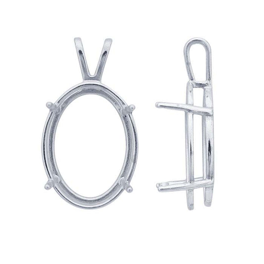Sterlingsilber 20 x 15mm Oval ReadySet™ Korb Anhängerfassung