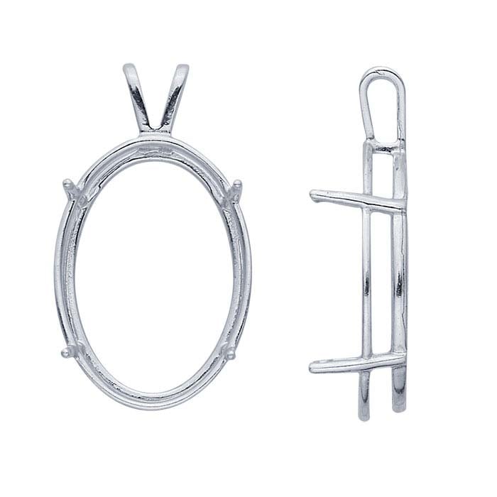 Sterling Silver 25 x 18mm Oval ReadySet™ Basket Pendant Mounting