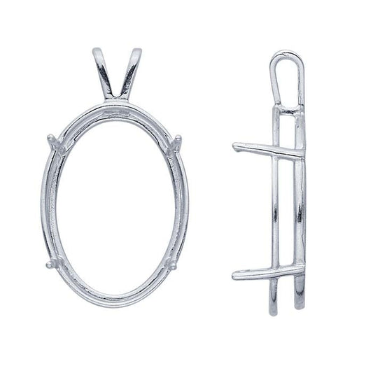 Sterlingsilber 25 x 18mm Oval ReadySet™ Korb Anhängerfassung
