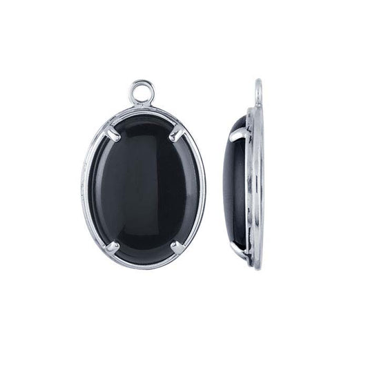 Sterlingsilber 25 x 18mm Ovaler Cabochon Anhängerfassung