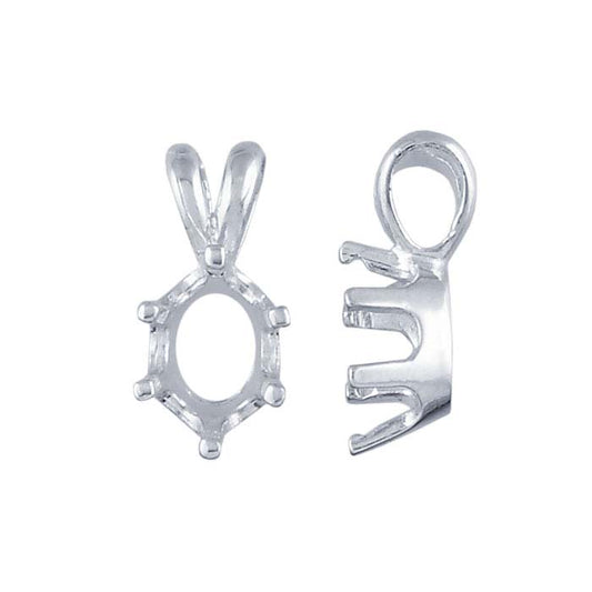 Sterling Silver 7 x 5mm Oval ReadySet™ Pendant Mounting