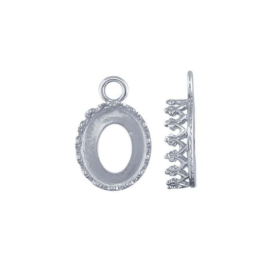 Sterling Silver 10 x 8mm Oval Gallery Wire Cabochon Component Mounting