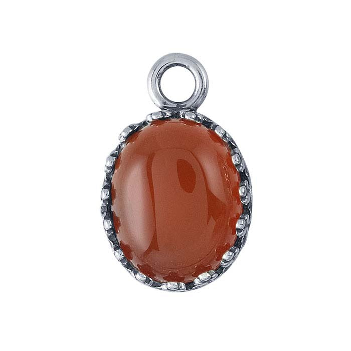 Sterling Silver Oxidized 10 x 8mm Oval Gallery Wire Cabochon Component Mounting