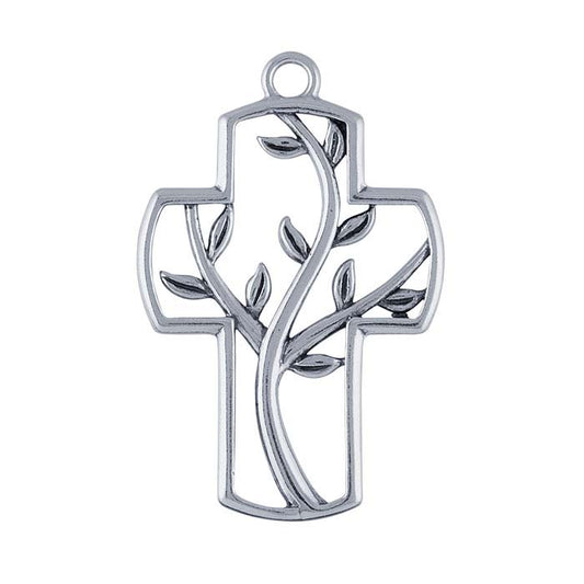 Sterling Silver "Tree of Life" Open Cross Component