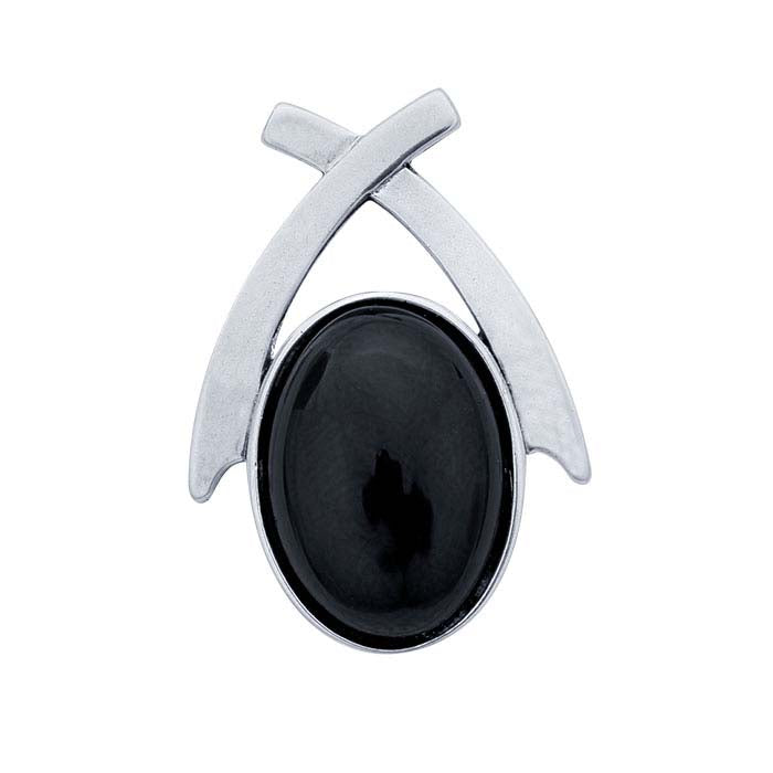 Sterling Silver Criss-Cross 14 x 10mm Oval Cabochon Post Earring Mounting