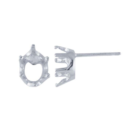 Sterlingsilber 7 x 5mm Oval ReadySet™ Stecker Ohrsteckerfassung