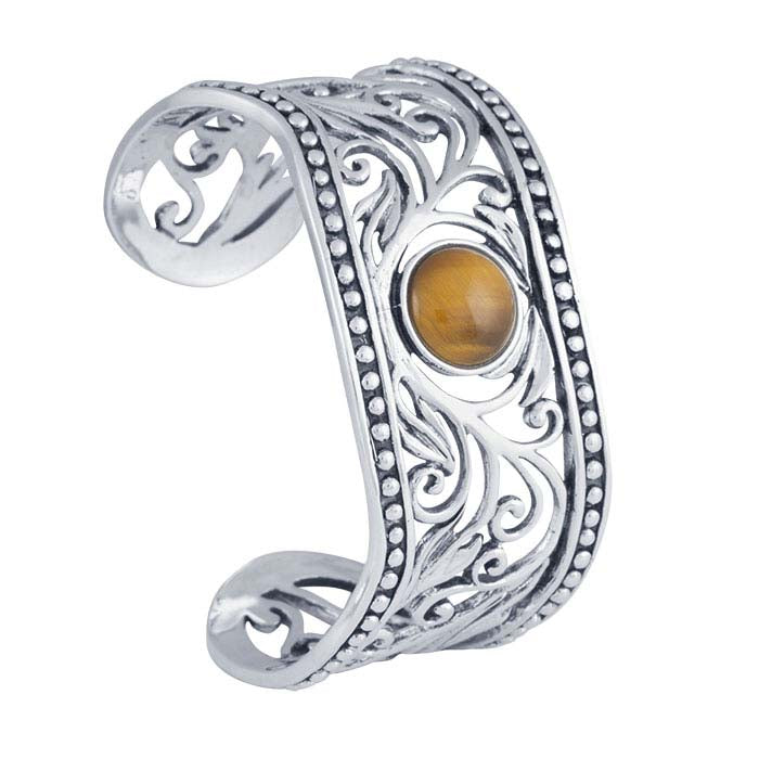 Sterling Silver 12mm Round Beaded Filigree Cuff Bracelet Mounting