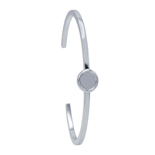 Sterling Silver 10mm Round Cuff Bracelet Mounting
