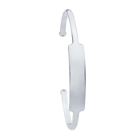 Sterling Silver Cuff Bracelet with Rectangle Plaque
