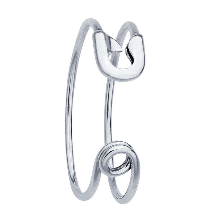 Sterling Silver Safety Pin-Style Cuff Bracelet