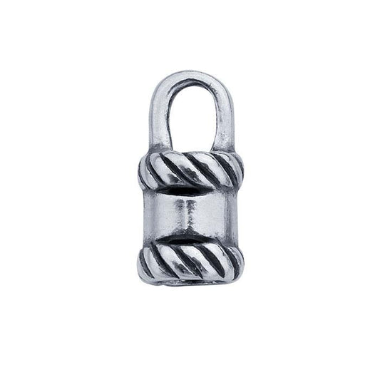 Sterling Silver Rope-Edge Crimp-Style End Cap